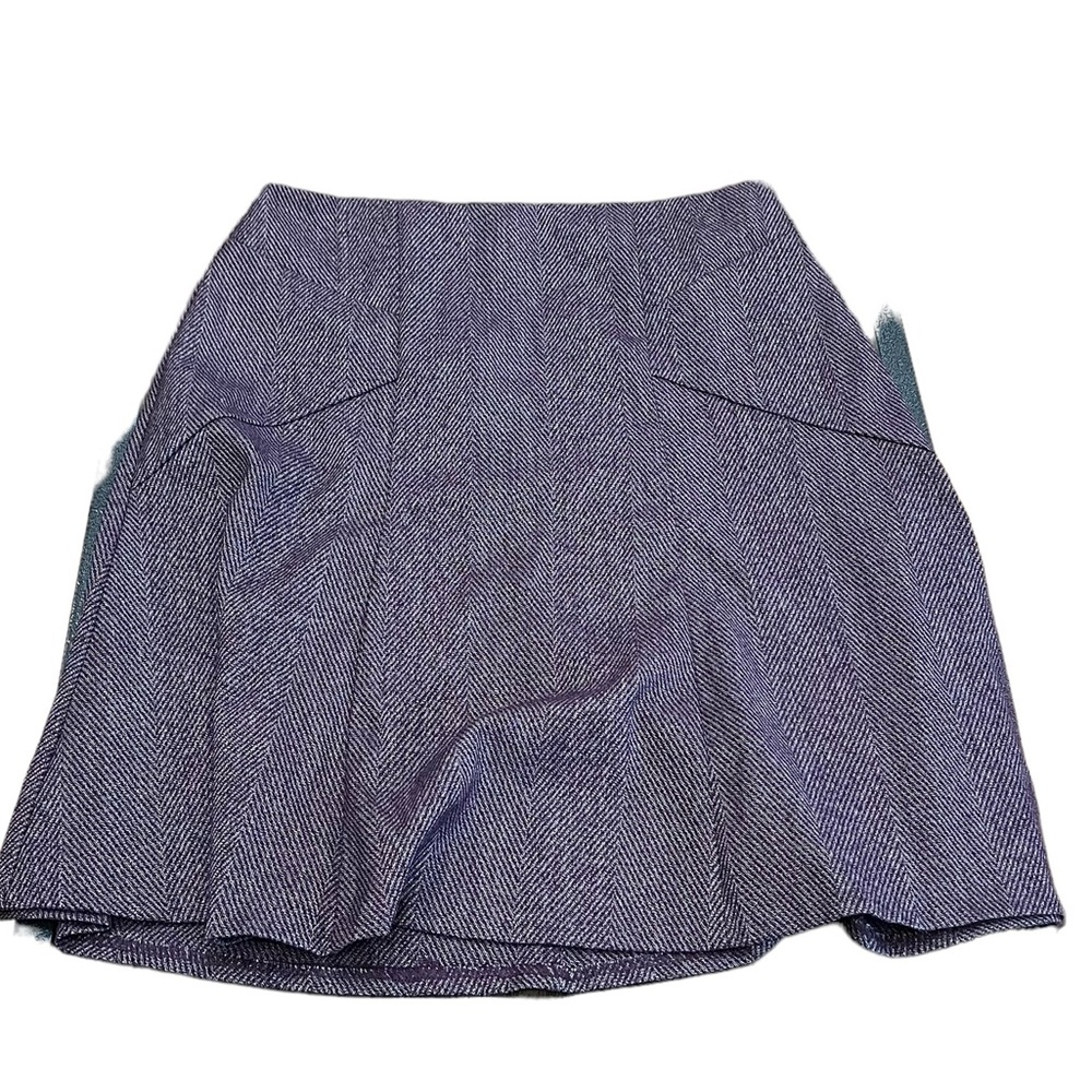 New York & Company 4 stretch purple fit flare tulip skirt